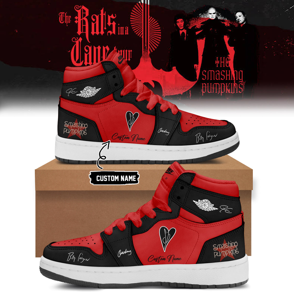 Custom The Smashing Pumpkins Merch The Rats In A Cage Tour Sneakers Rock Fan Gifts - Foxy23shop