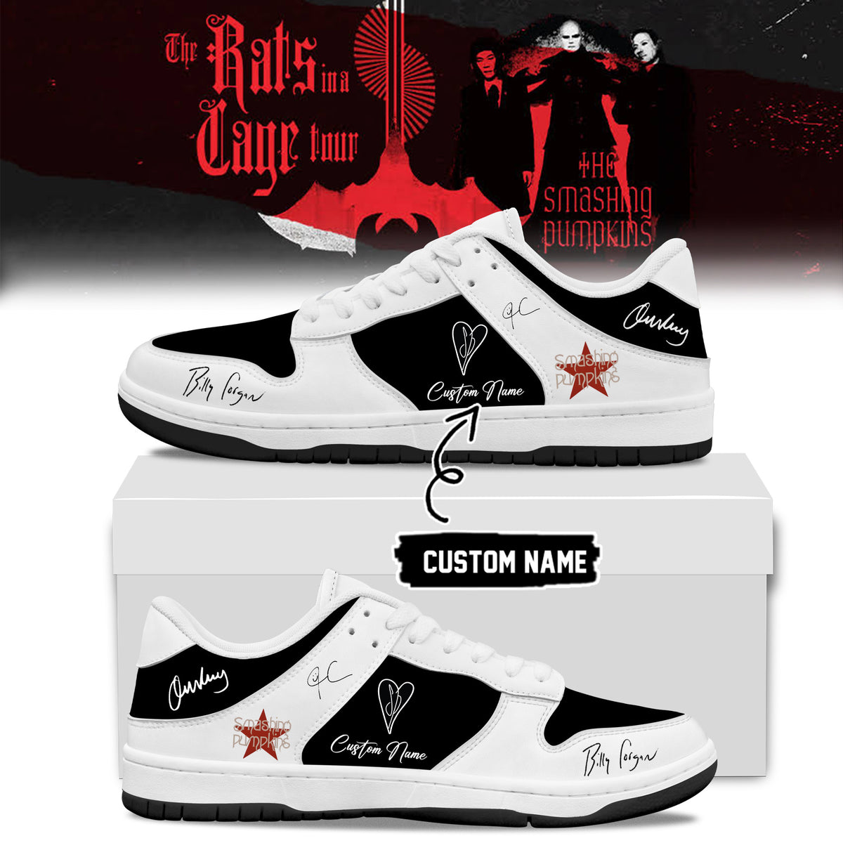 Custom The Smashing Pumpkins The Rats In A Cage Tour Shoes Best The Smashing Pumpkins Sneaker - Foxy23shop
