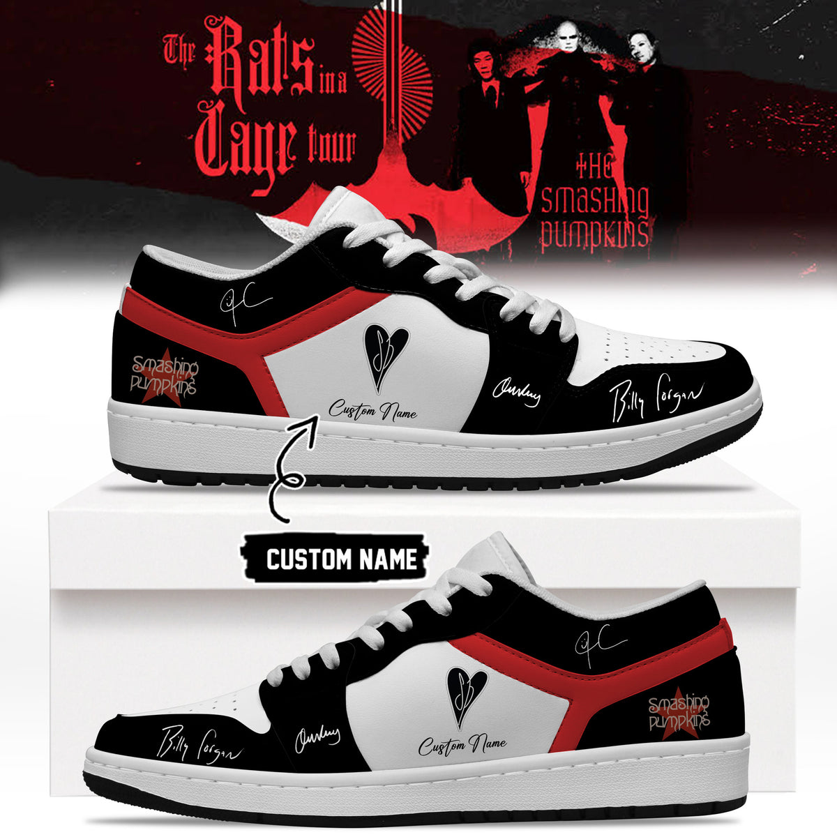 Personalized The Smashing Pumpkins The Rats In A Cage Tour Sneaker Gifts For Rock Fans - Foxy23shop