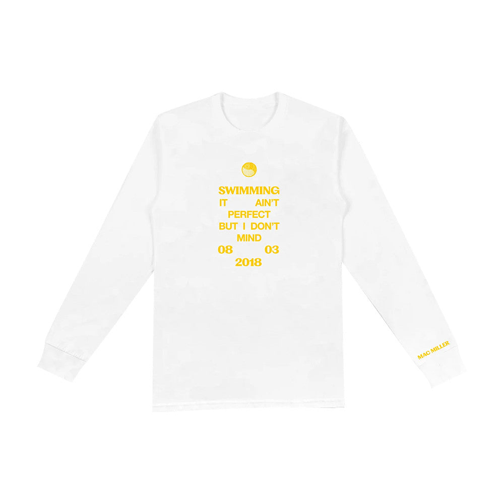 Mac Miller Store Merch It Ain't Perfect White Long Sleeve Shirt Gifts For Mac Miller Fans - Foxy23shop