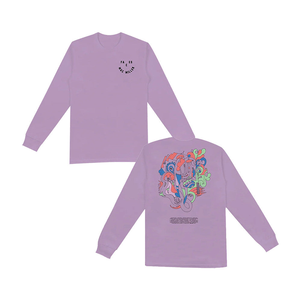 Mac Miller Store Merch Faces Smile Long Sleeve Shirt Unique Gifts For Mac Miller Lovers - Foxy23shop