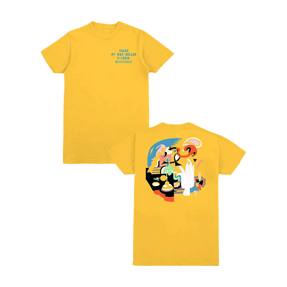 Mac Miller Store Merch Faces Yellow T-Shirt Presents For Mac Miller Fans - Foxy23shop
