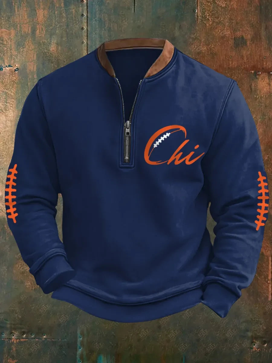 Chicago Bears Football Quarter Zip Sweatshirt Chicago Bears Merch Best Fans Gears - Foxy23shop