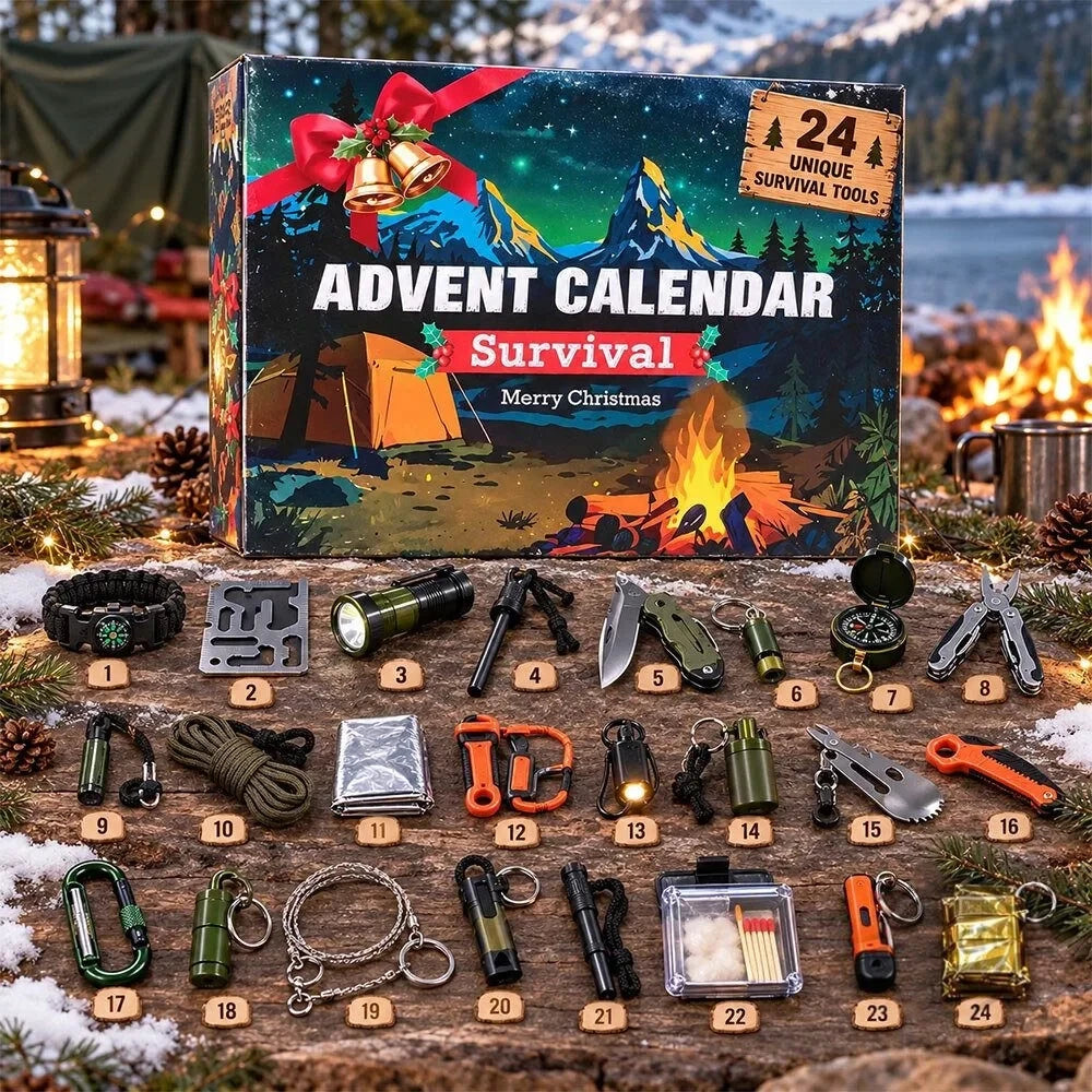 Survival Christmas Advent Calendar 2026 24 Days Christmas Countdown Xmas Gift Ideas - Foxy23shop