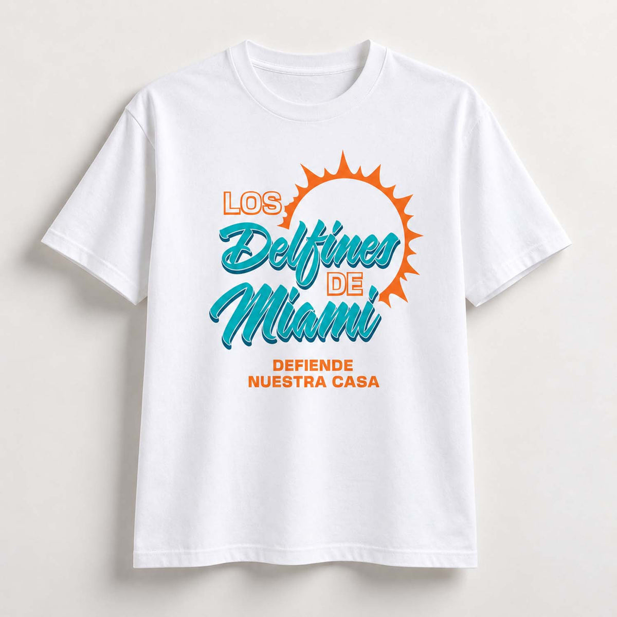 Miami Dolphins Los Delfines De Miami White T-Shirt Present Ideas For DolFans - Foxy23shop