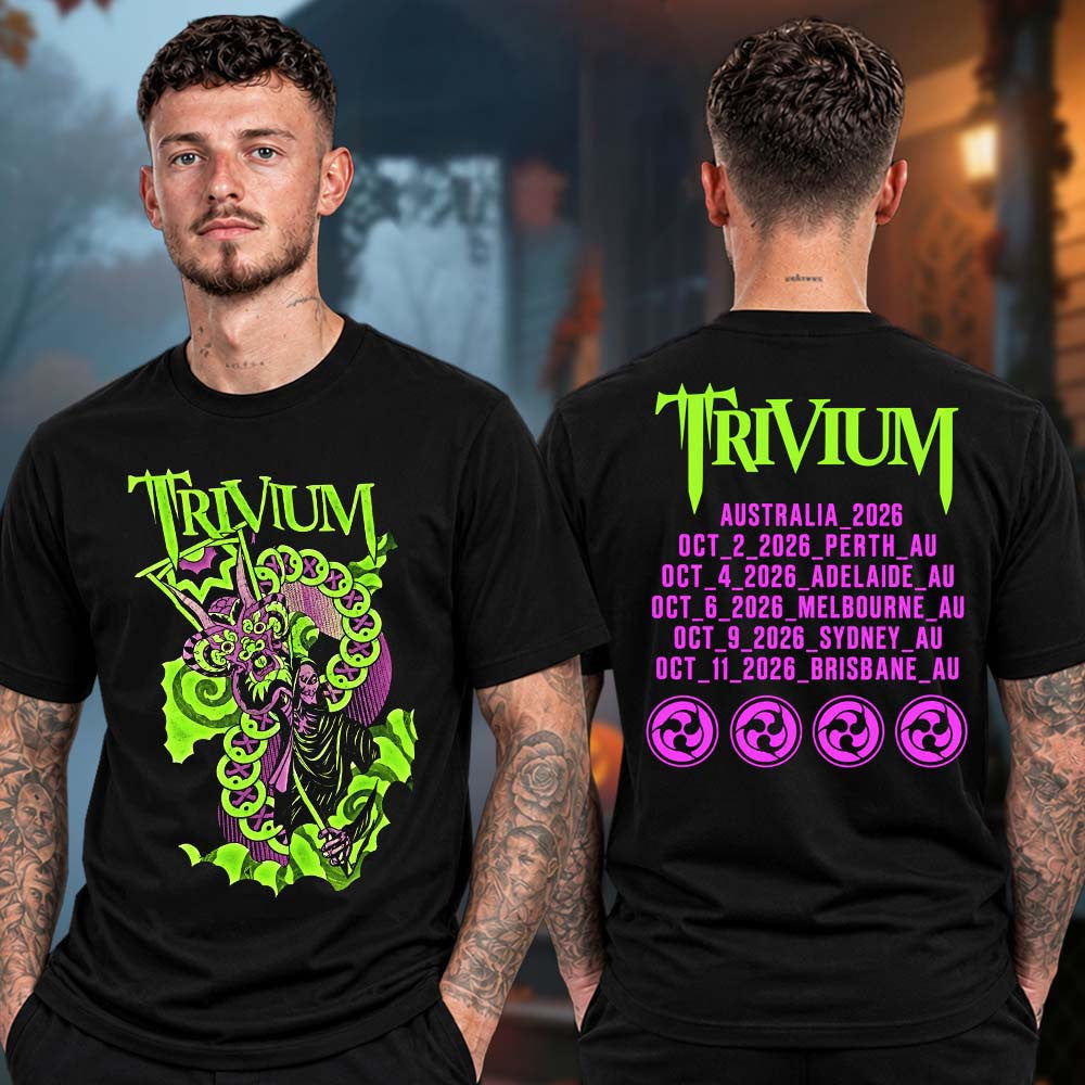 Trivium Merch Australia Tour 2026 Dateback T-Shirt Gifts For Trivium Lovers - Foxy23shop