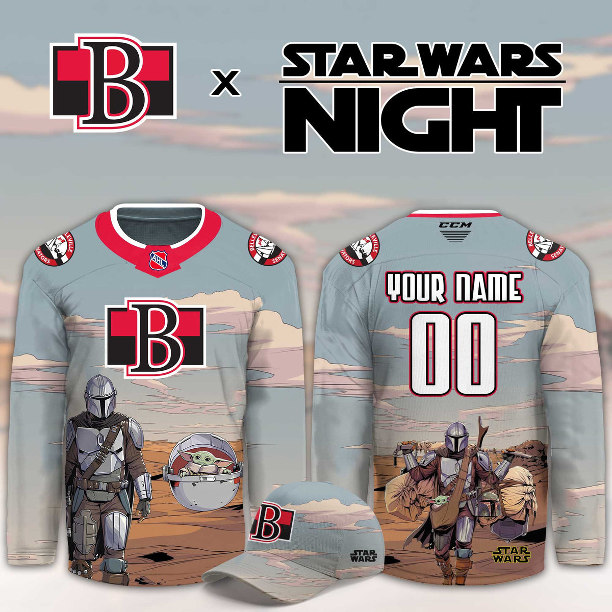Personalized Belleville Senators x Star Wars Night Jersey Best Gifts For Hockey Fans - Foxy23shop