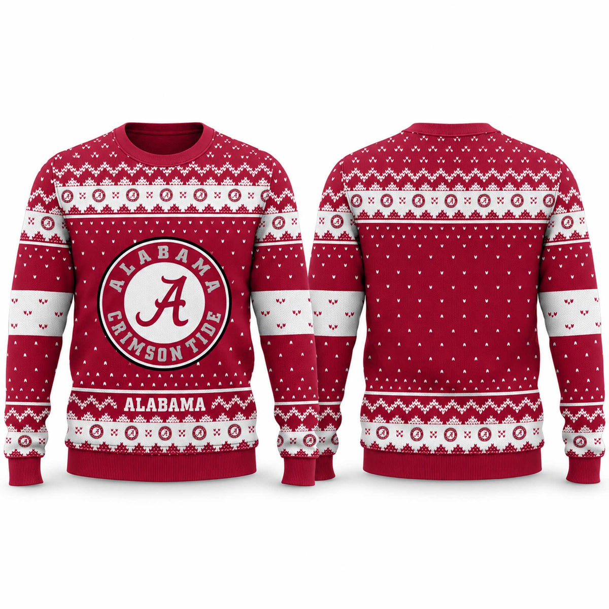 Alabama Crimson Tide Ugly Christmas Sweater Alabama Crimson Tide Merch Fan Gears - Foxy23shop