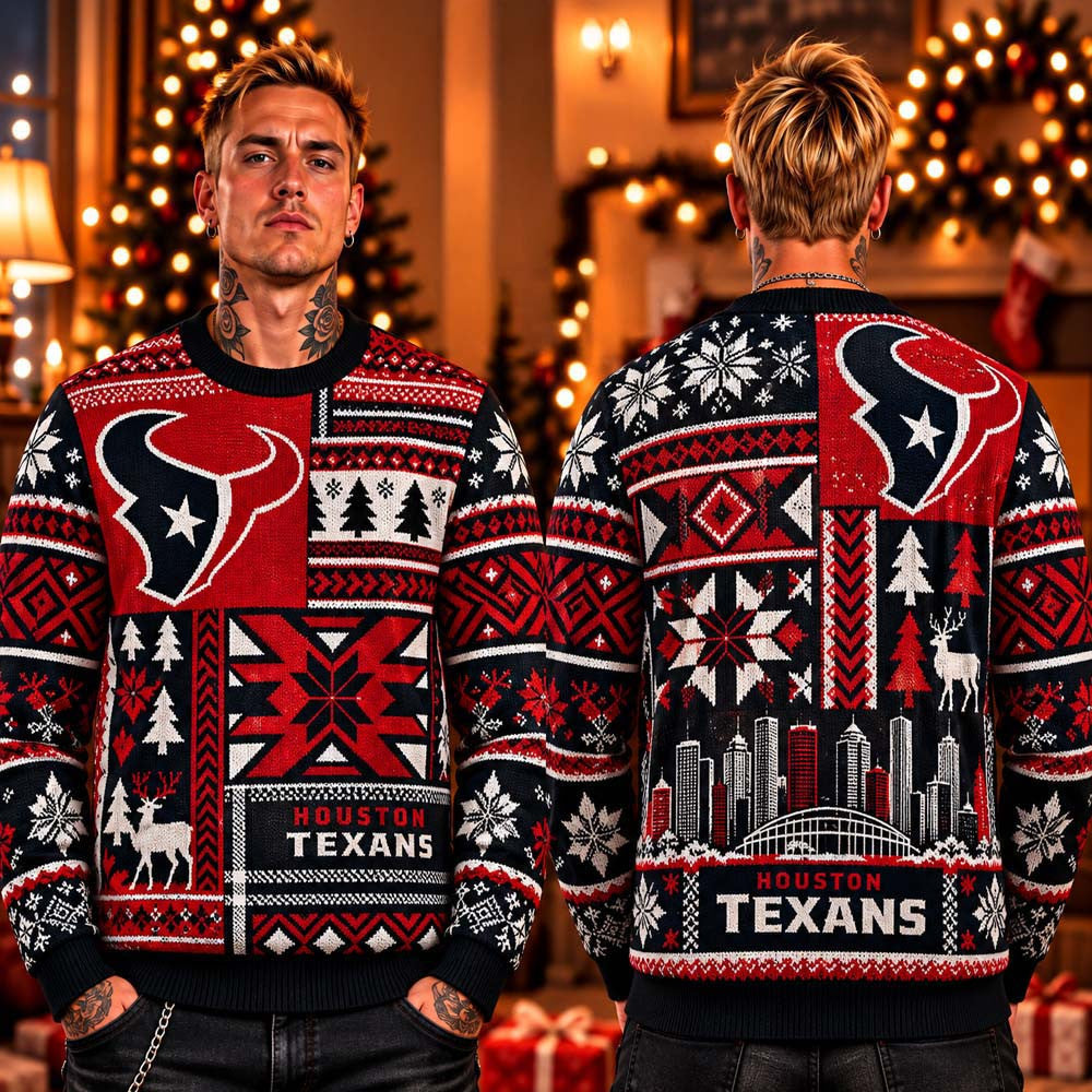 Houston Texans 2026 Football Ugly Christmas Sweater Presents For Fans - Foxy23shop