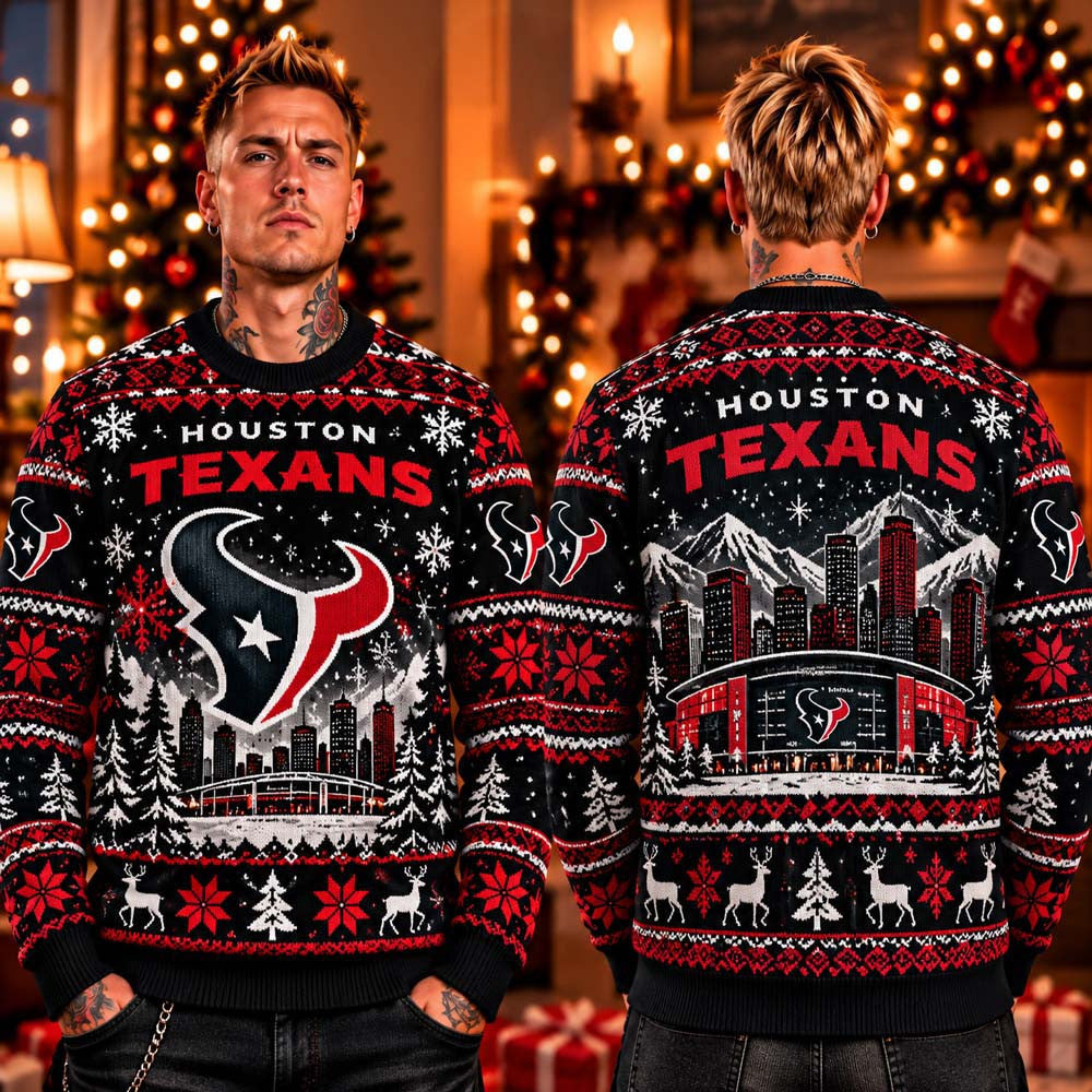 Houston Texans Light Up 2026 Ugly Christmas Sweater Houston Texans Merch Fan Gear - Foxy23shop