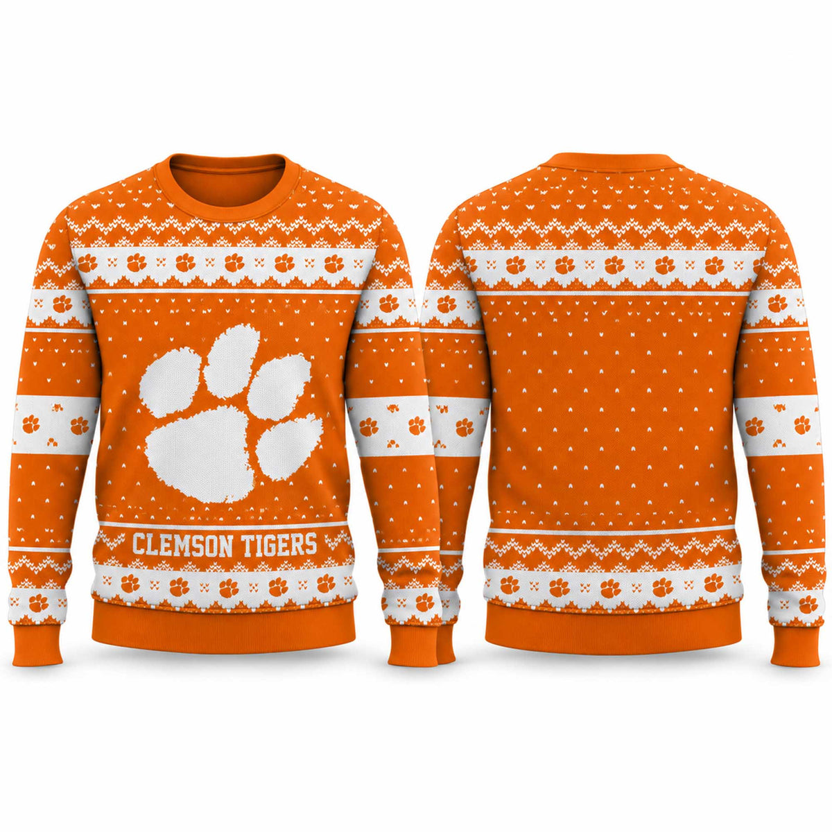 Clemson Tigers Ugly Christmas Sweater Clemson Tigers Xmas Clothing Fan Gear - Foxy23shop