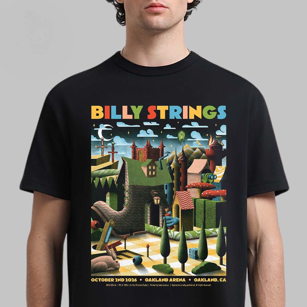 Billy Strings Oakland CA Night 1 Poster 2026 Black T-Shirt Billy Strings Concert Tee Music Lover Gifts - Foxy23shop