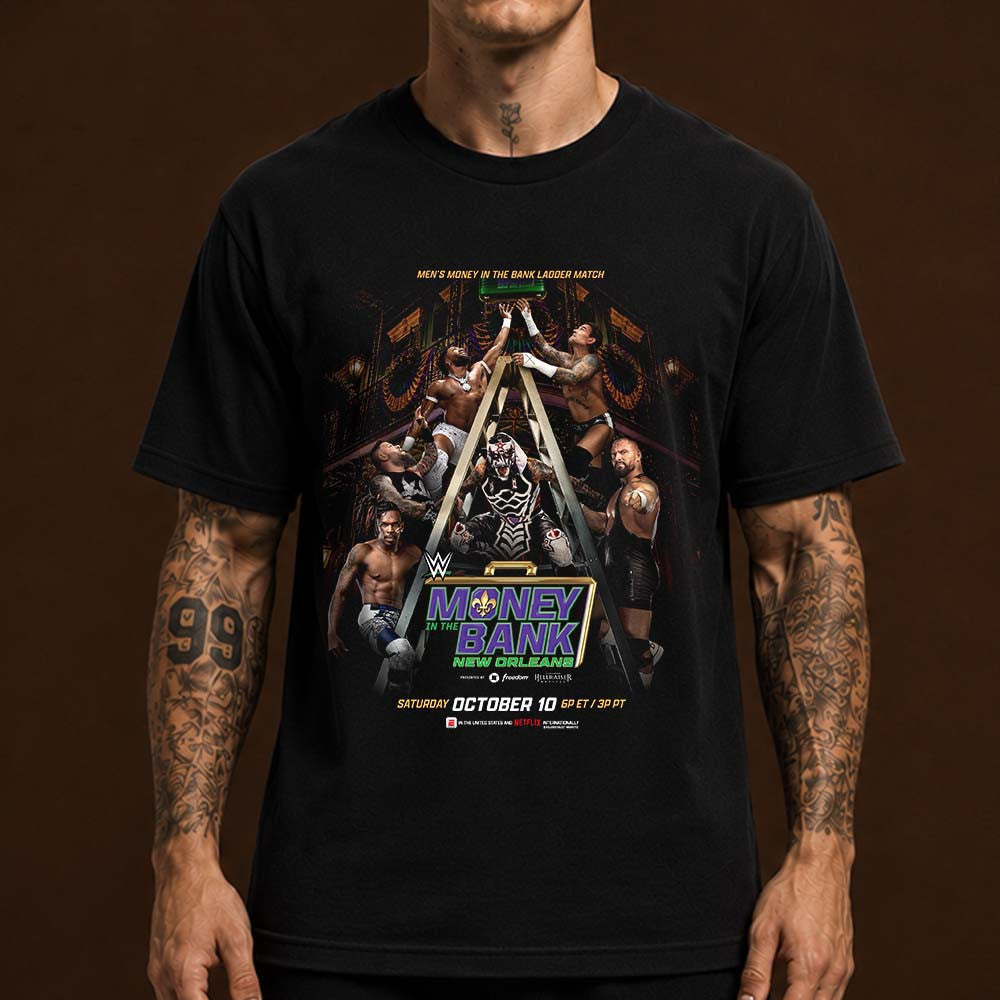 WWE Men Money In The Bank Ladder Match T-Shirt Presents For WWE Fans - Foxy23shop