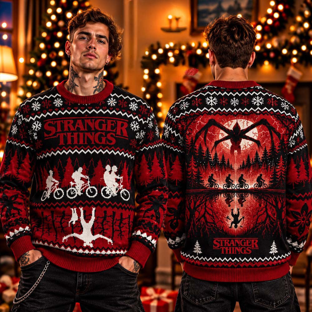 Stranger Things The Upside Down Ugly Christmas Sweater Stranger Things Xmas Clothing - Foxy23shop