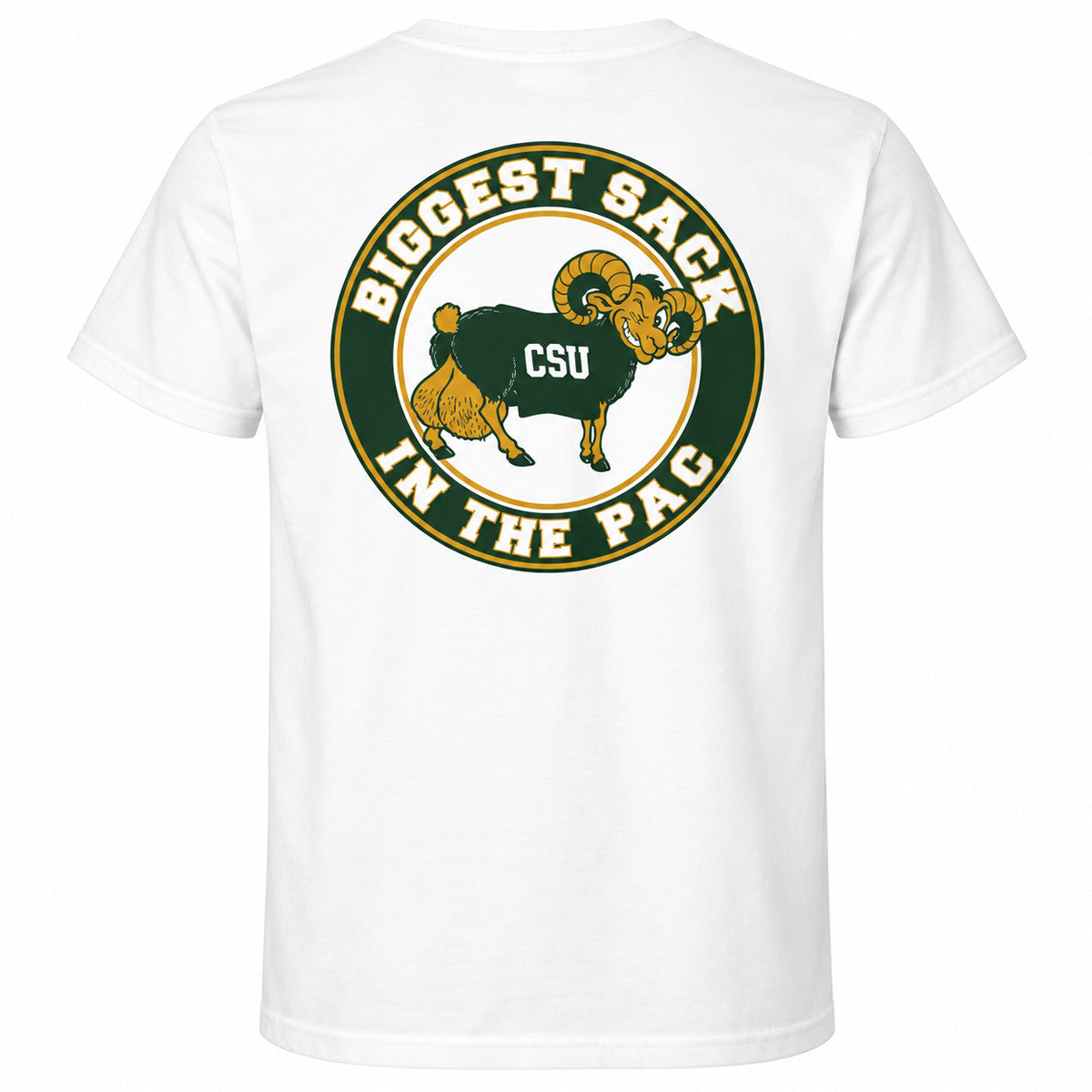 CSU Rams Biggest Sack In The Pac White T-Shirt CSU Rams Merch Fan Gear - Foxy23shop