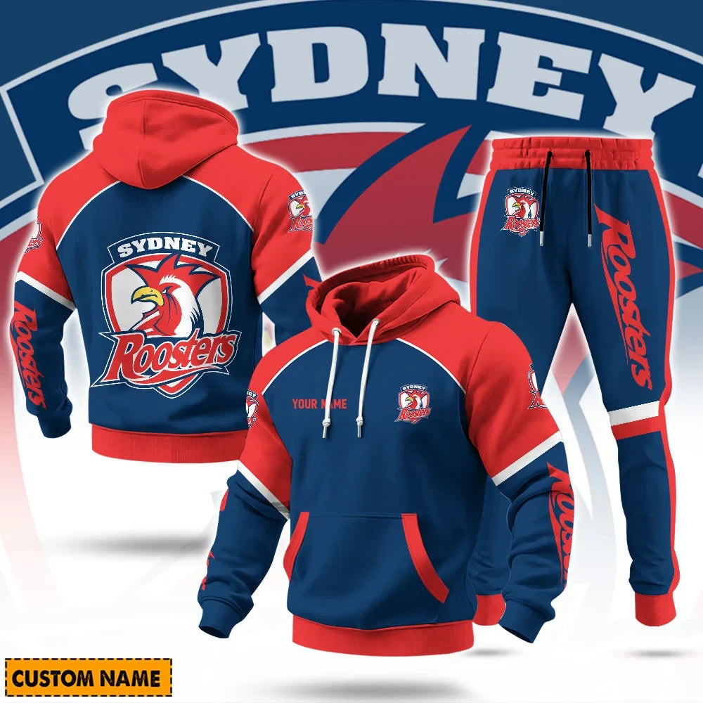 Personalized Sydney Roosters Merch 2026 NRL Hoodie And Sweatpants Gifts For Rugby Fans - Foxy23shop