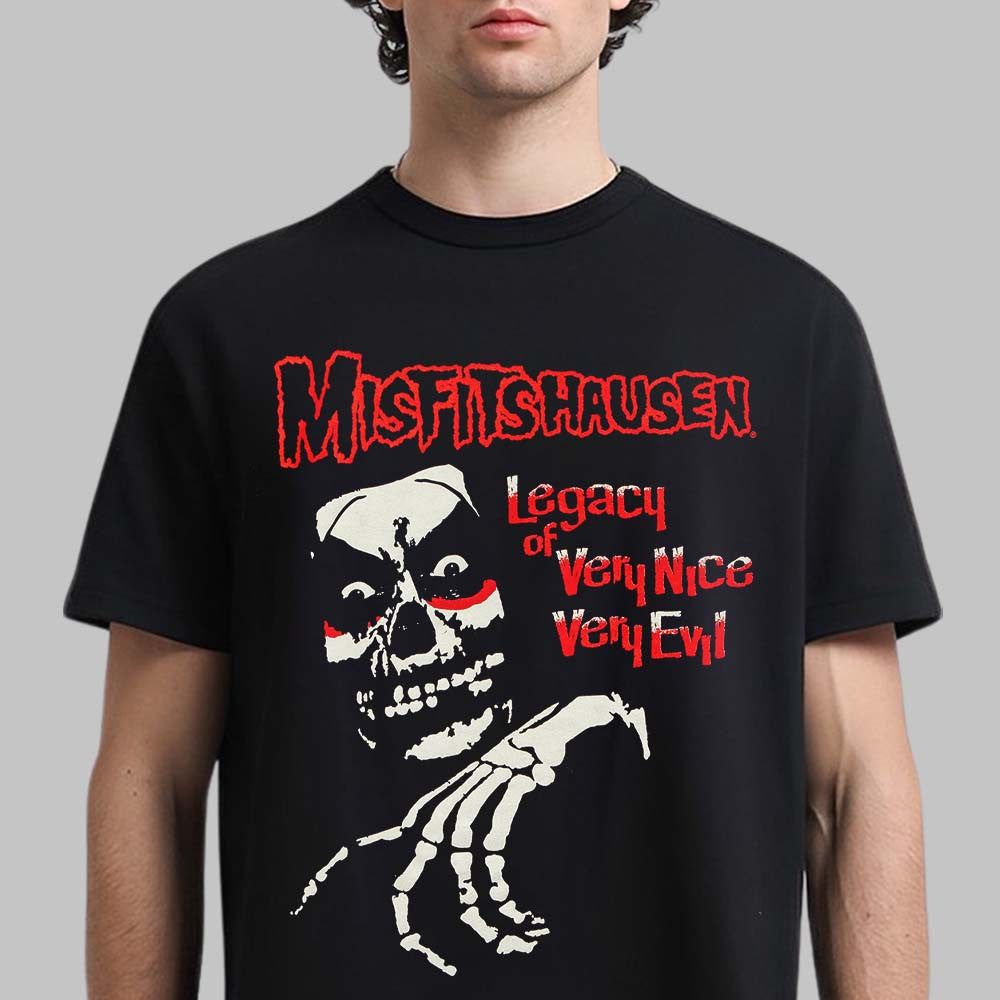 Misfits X Danhausen Misfitshausen Legacy Black T-Shirt Misfits Clothing Gifts For Music Lovers - Foxy23shop