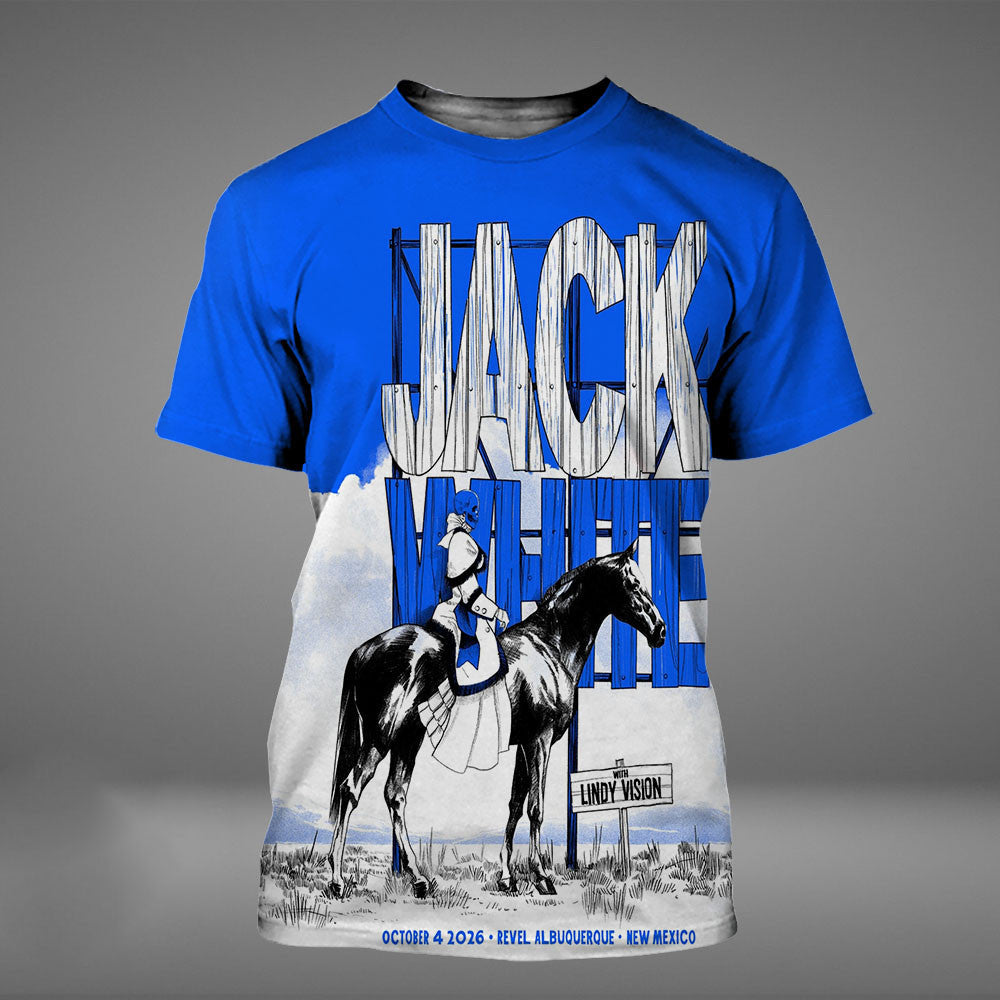 Jack White New Mexico 2026 Event Poster T-Shirt Jack White Concert Outfits Music Lover Gifts - Foxy23shop