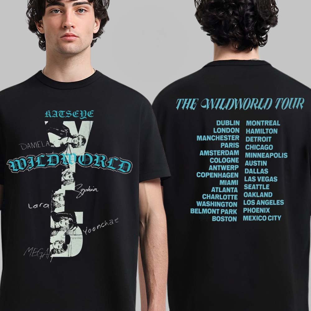 Katseye Merch The Wildworld Tour 2026 Black Routing T-Shirt Best Gifts For Katseye Lovers - Foxy23shop