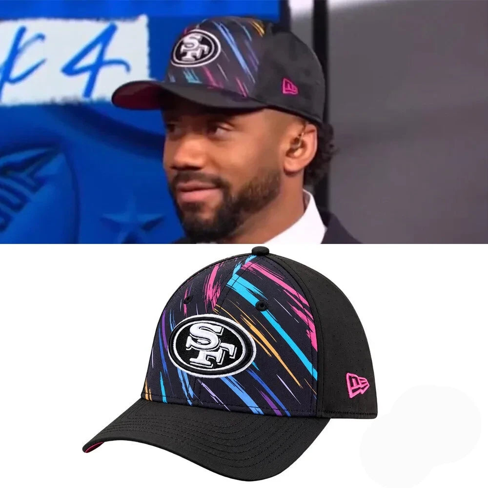Russell Wilson San Francisco 49ers NFL Crucial Catch Hat Russell Wilson Baseball Cap Fan Gifts - Foxy23shop