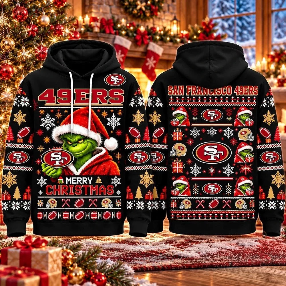 San Francisco 49ers Grinch Merry Christmas Hoodie Xmas Gifts For The Faithful - Foxy23shop