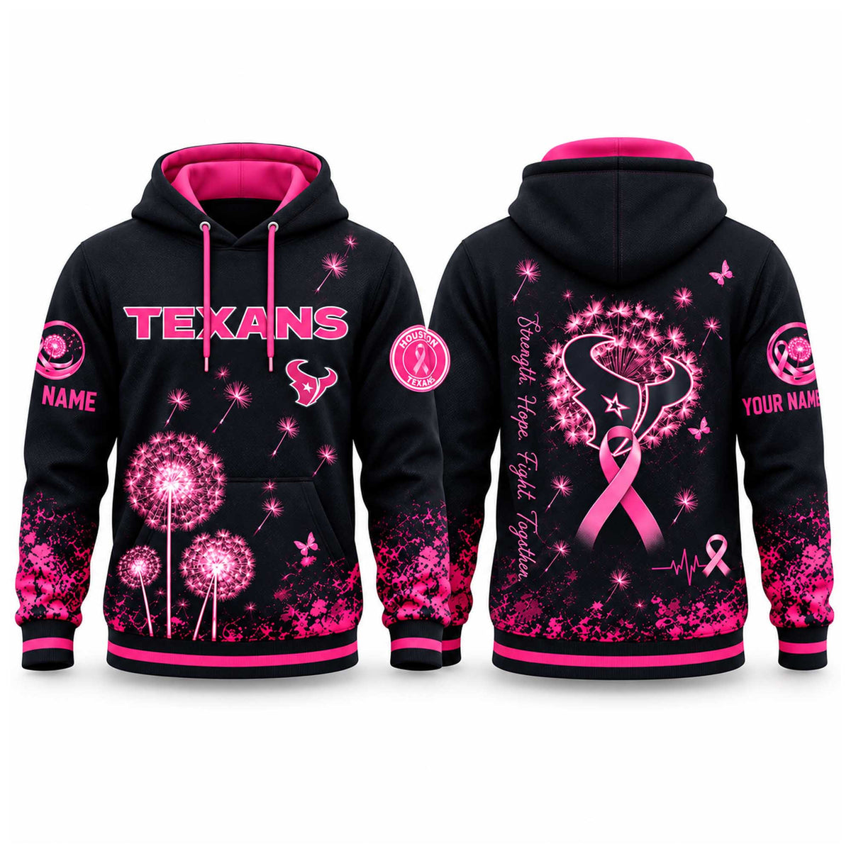 Custom Houston Texans Breast Cancer Awareness Hoodie Houston Texans Merch Gifts For Fans - Foxy23shop