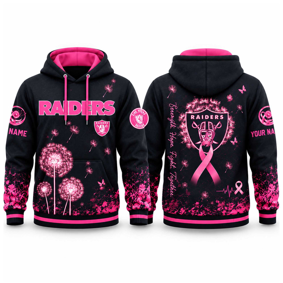 Custom Las Vegas Raiders Breast Cancer Awareness Hoodie Las Vegas Raiders Apparel Best Fan Gear - Foxy23shop