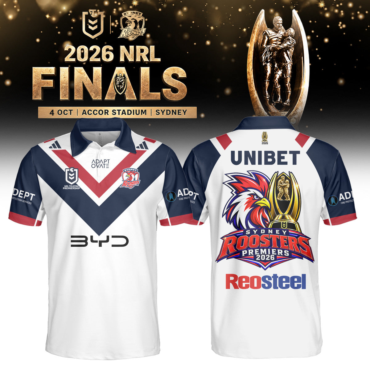 Sydney Roosters NRL 2026 Premiers Polo Shirt Sydney Roosters Clothing Unique Gift Ideas - Foxy23shop