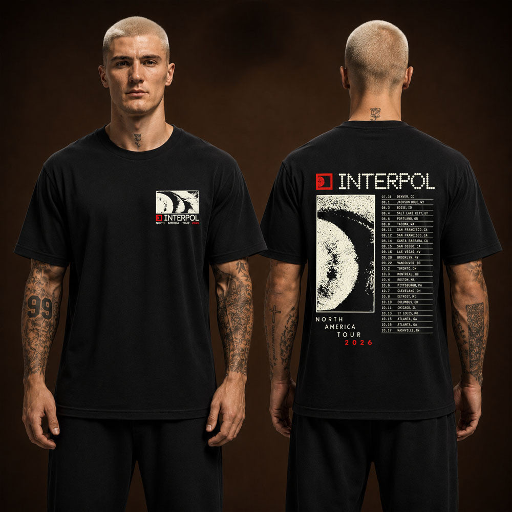 Interpol Merch 2026 North American Tour Black Shirt Presents For Rock Lovers - Foxy23shop