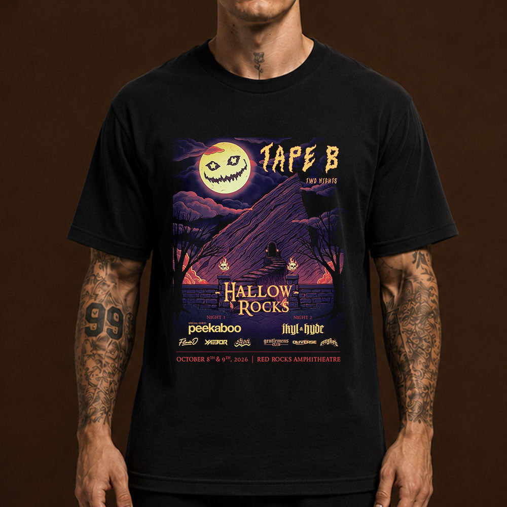 Tape B Two Nights Hallow Rocks 2026 Event Poster T-Shirt Tape B Clothes Hip Hop Fan Gifts - Foxy23shop