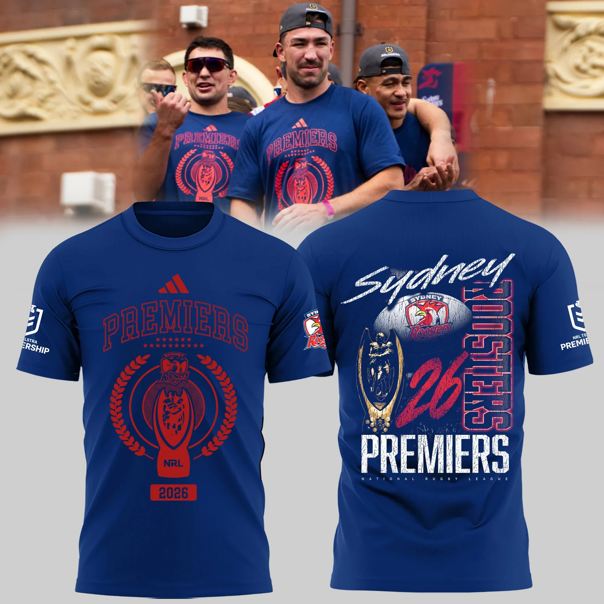 Sydney Roosters Merch NRL Premiers 2026 T-Shirt Rugby Fan Gears - Foxy23shop