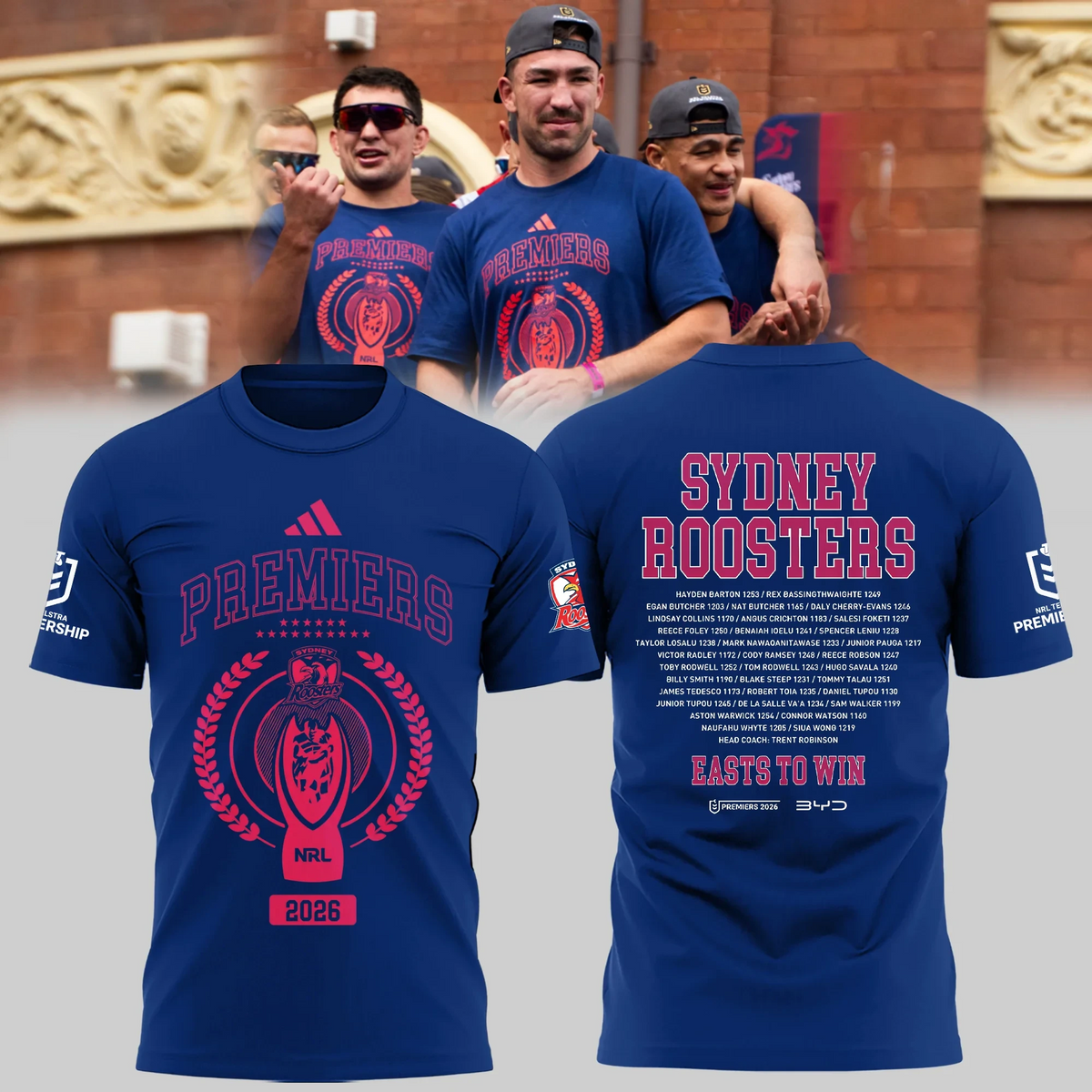 Sydney Roosters NRL Premiers 2026 T-Shirt Presents For Roosters Fans - Foxy23shop