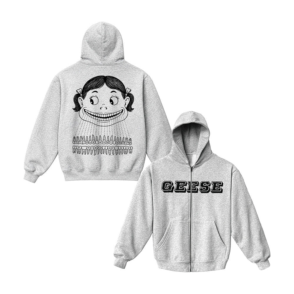 Geese Merch Smile Zip Up Hoodie Geese Apparel Rock Lovers Gift Ideas - Foxy23shop
