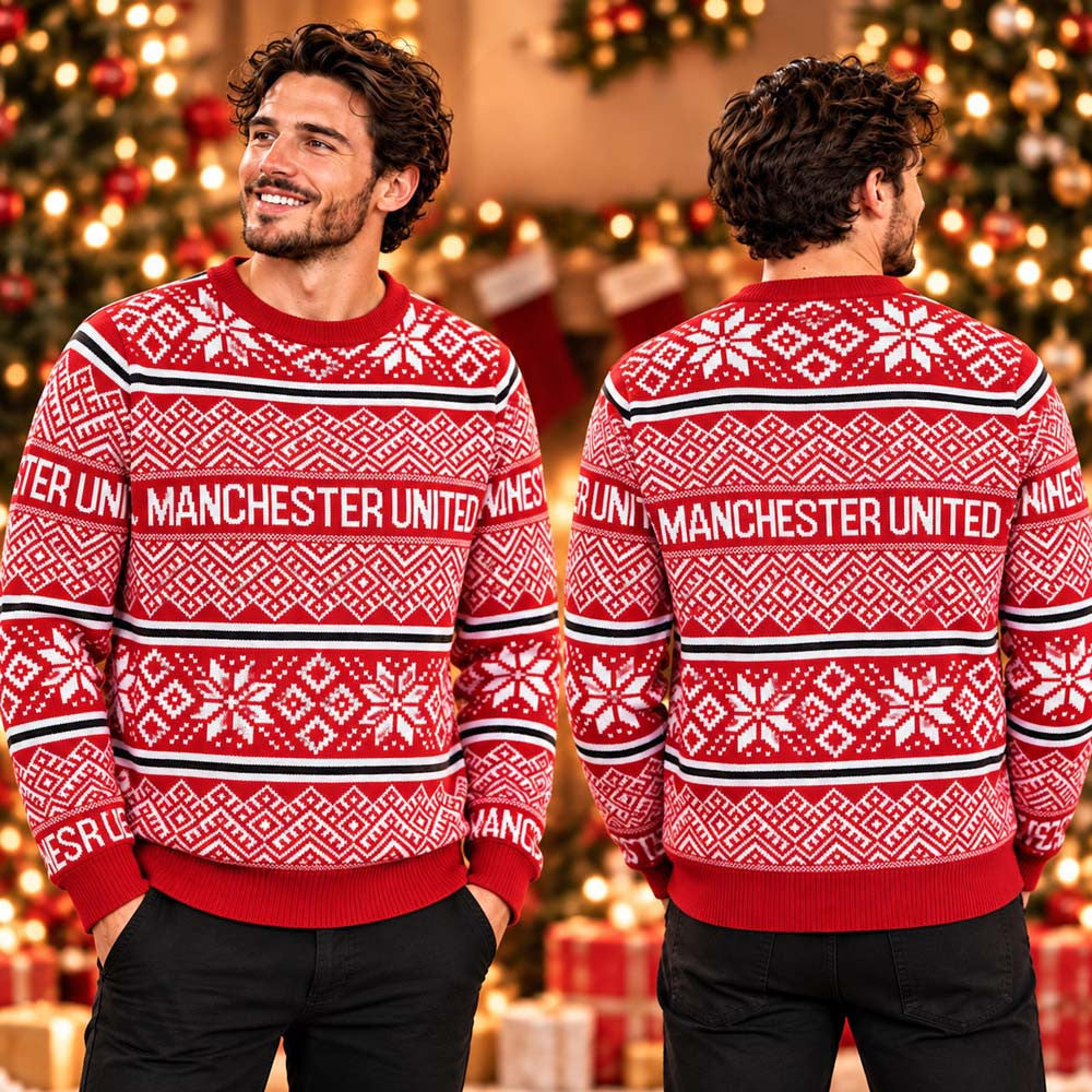 Manchester United Fairisle Christmas Ugly Sweater Manchester United Merch Xmas Gifts For Soccer Lovers - Foxy23shop