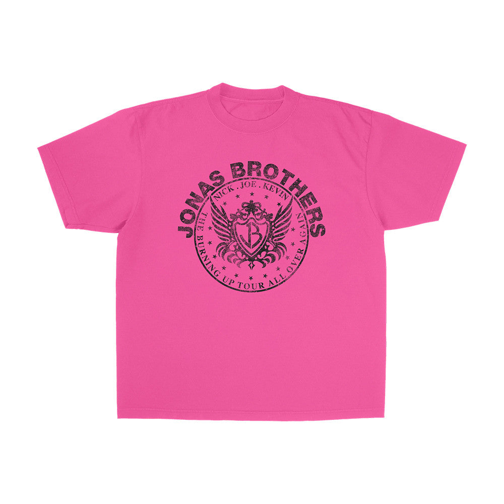 Jonas Brothers Merch JB Crest Pink T-Shirt Gift Ideas For Jonas Brothers Huge Fans - Foxy23shop