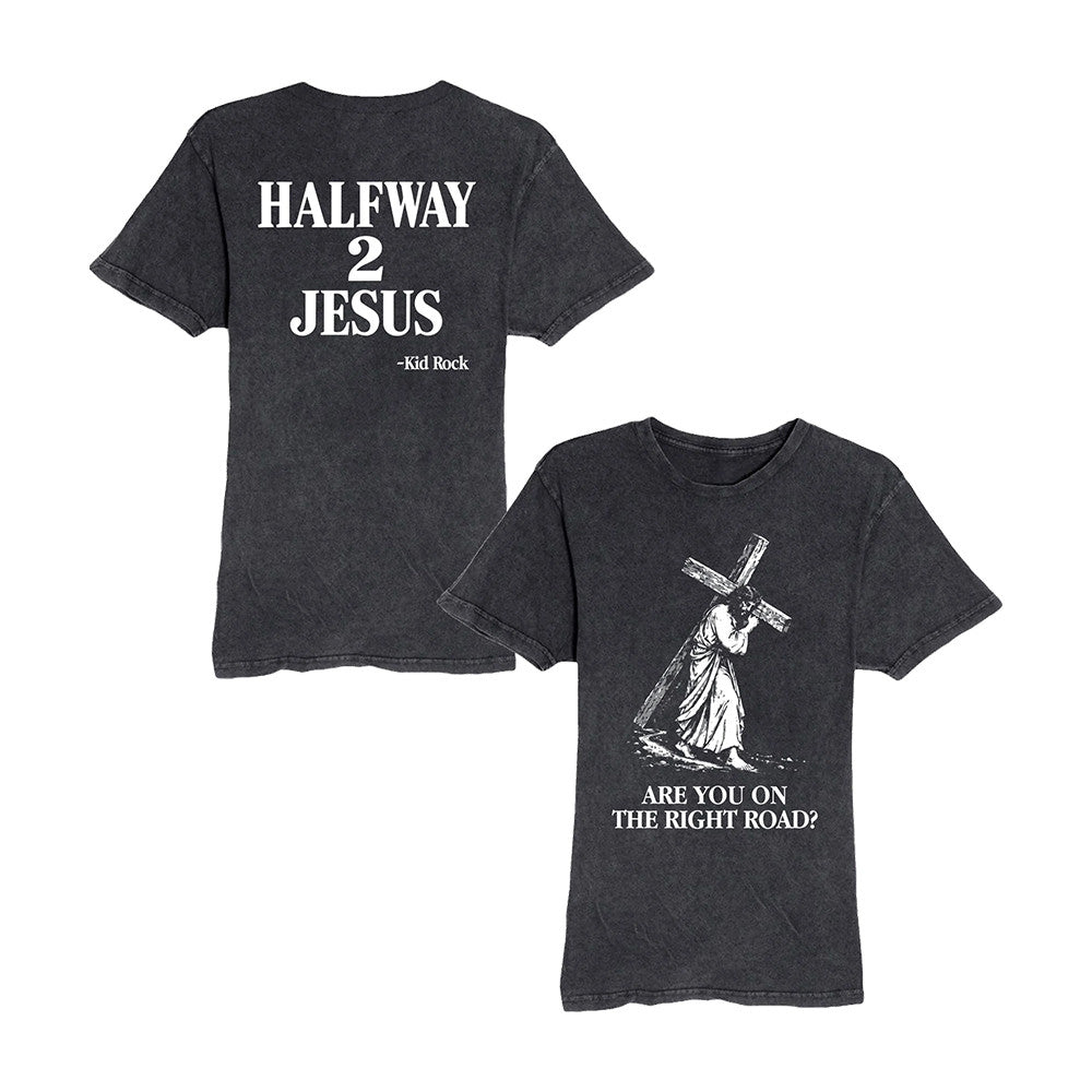 Kid Rock Merch Halfway 2 Jesus T-Shirt Presents For Kid Rock Lovers - Foxy23shop
