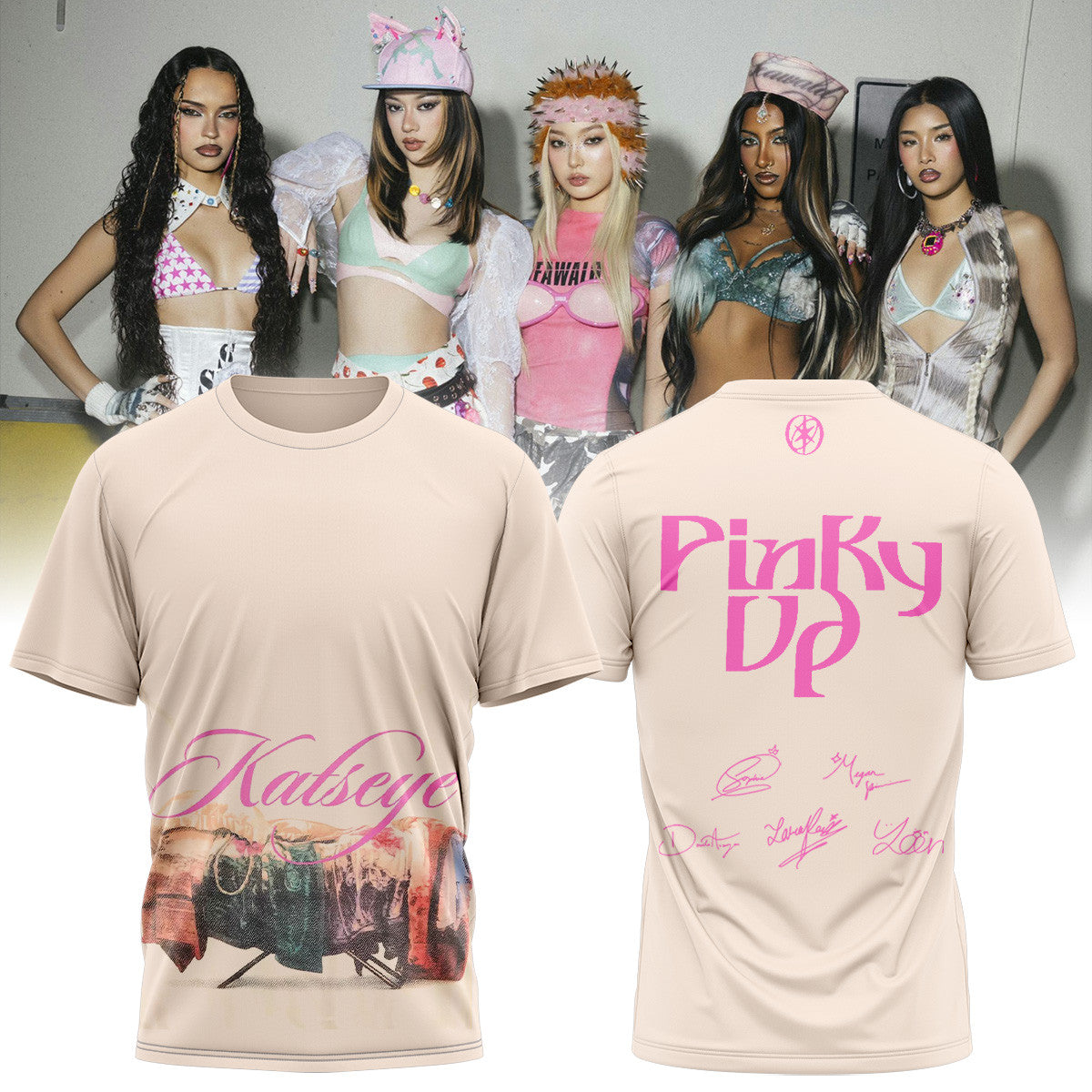 KATSEYE Pinky Up T-Shirt Katseye Apparel Presents For Music Lovers - Foxy23shop