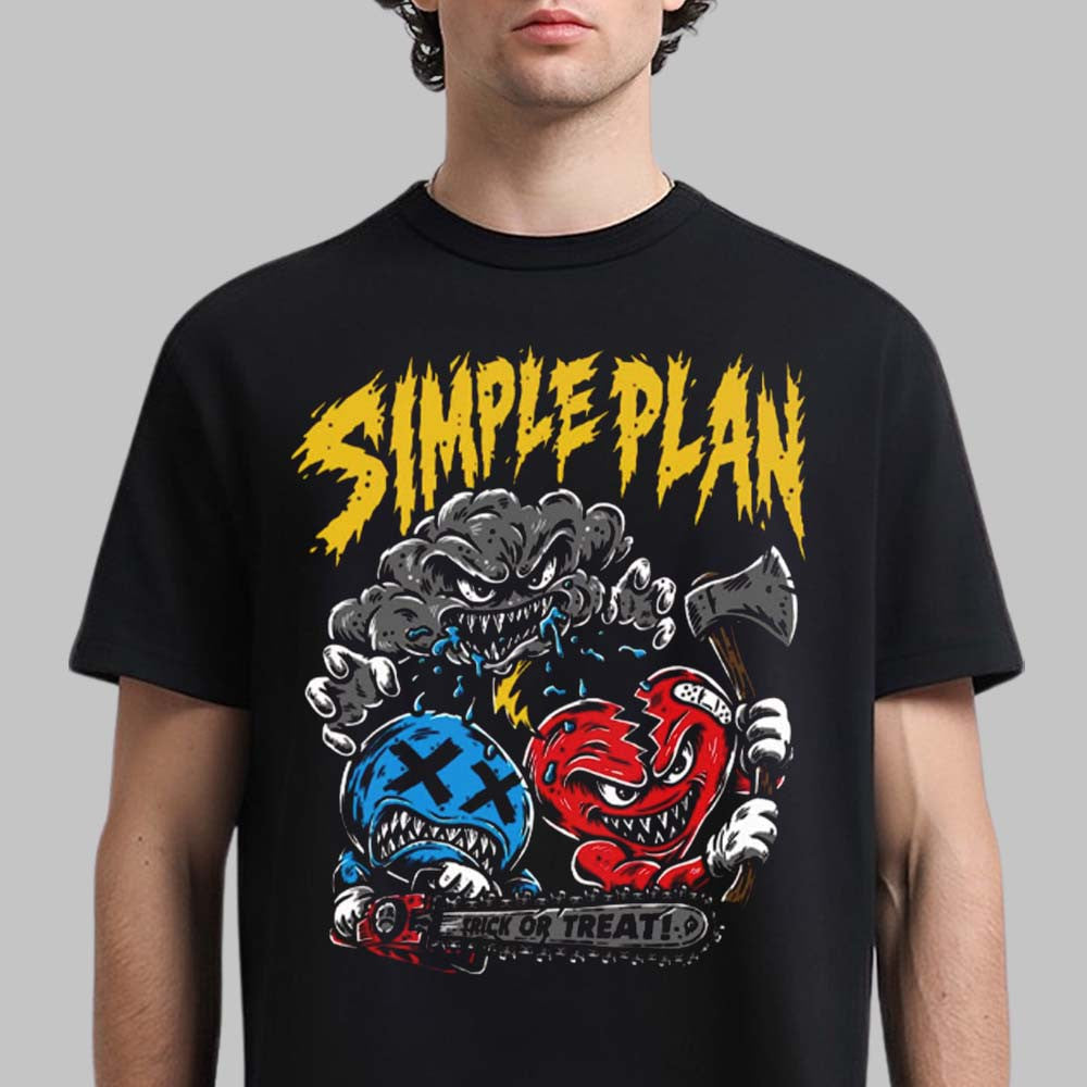 Simple Plan Merch Halloween 2026 Trick Or Treat T-Shirt Halloween Gifts For Simple Plan Lovers - Foxy23shop