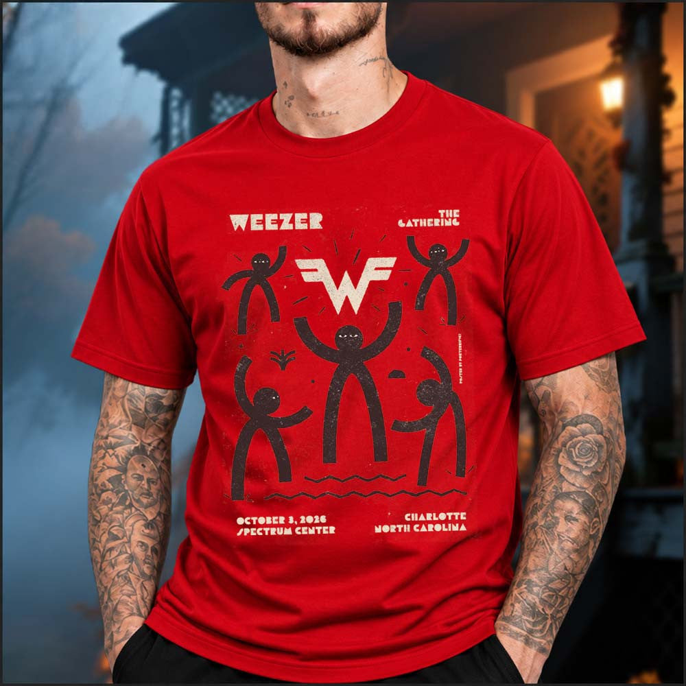 Weezer Charlotte North Carolina Event Poster T-Shirt Weezer Merch Rock Lover Gifts - Foxy23shop