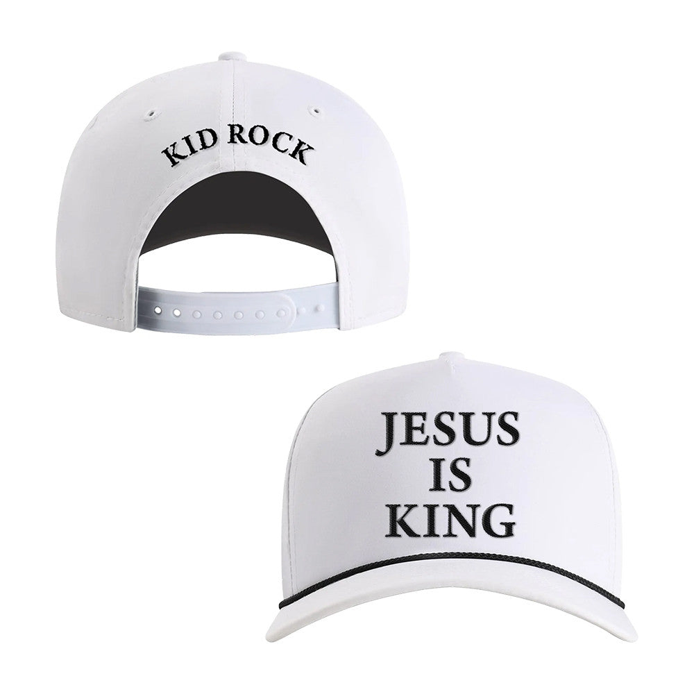 Kid Rock Jesus Is King White Hat Kid Rock Baseball Cap Presents For Fans - Foxy23shop