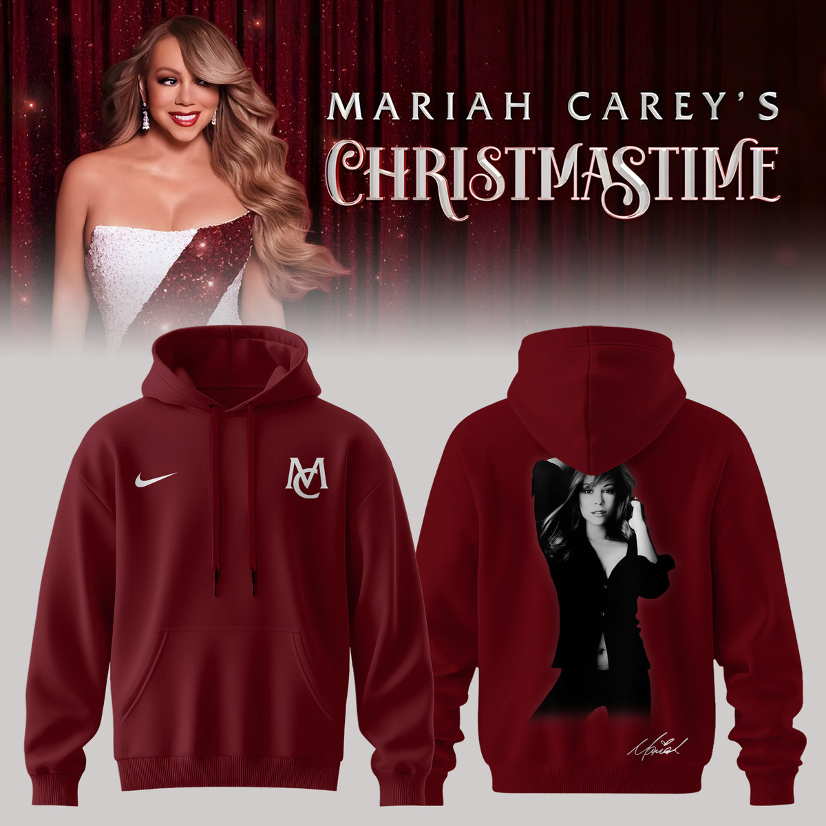 Mariah Careys Merch Christmastime Hoodie Best Presents For Mariah Carey Lovers - Foxy23shop