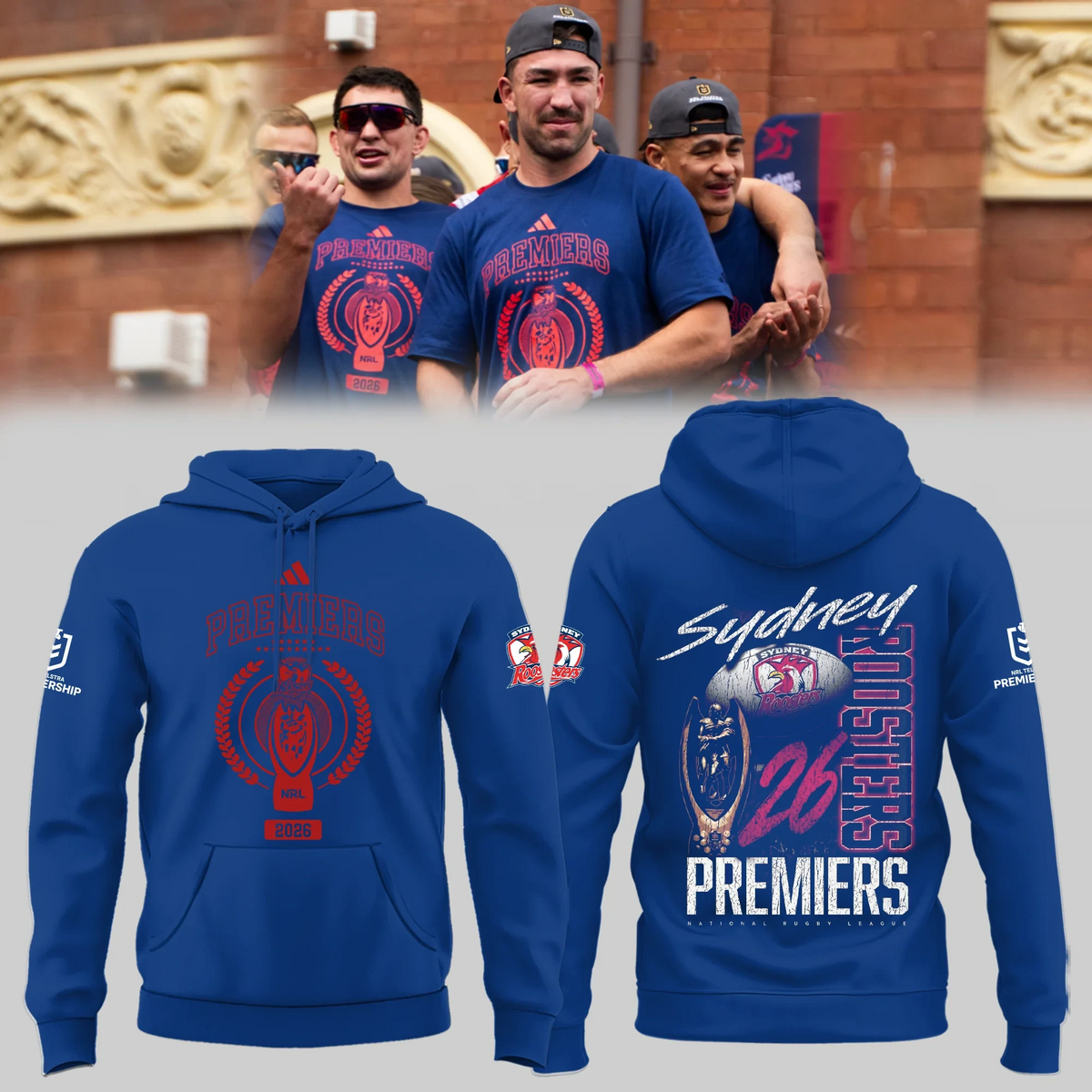Sydney Roosters NRL Premiers 2026 Hoodie Sydney Roosters Apparel Presents For Brother - Foxy23shop