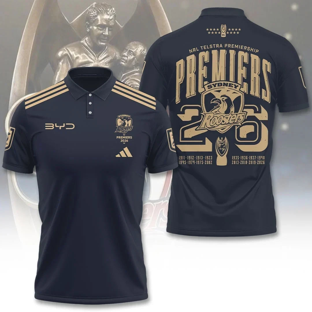 Sydney Roosters NRL Premiers 2026 Polo Shirt Sydney Roosters Gear Gifts For Husband - Foxy23shop