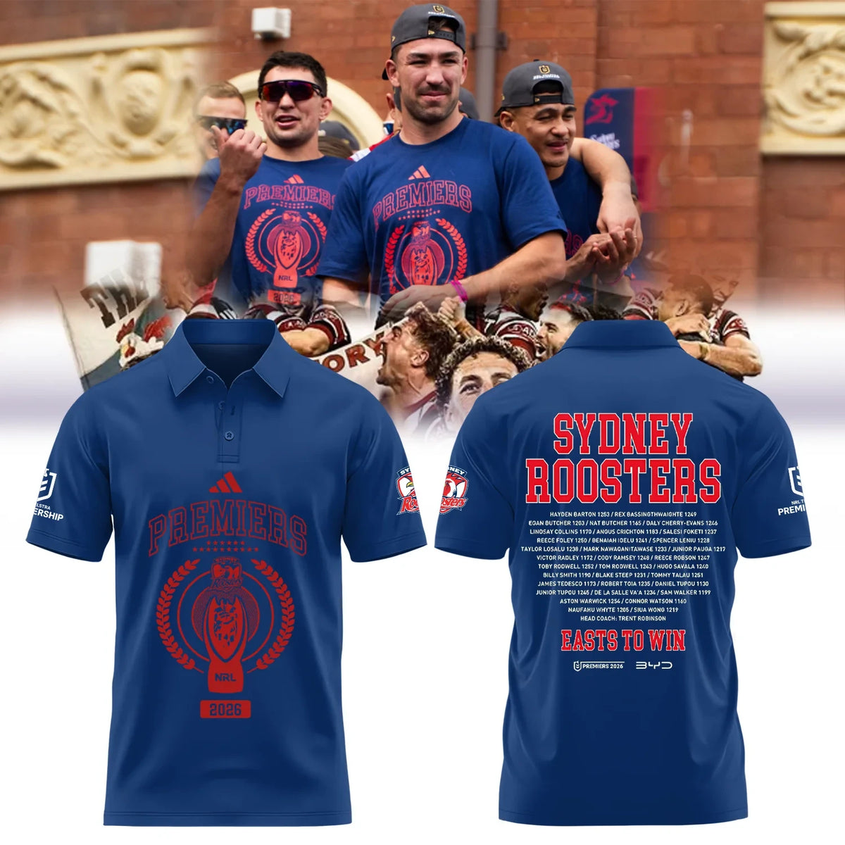 Sydney Roosters NRL Premiers 2026 Polo Shirt Sydney Roosters Clothing Presents For Rugby Lovers - Foxy23shop