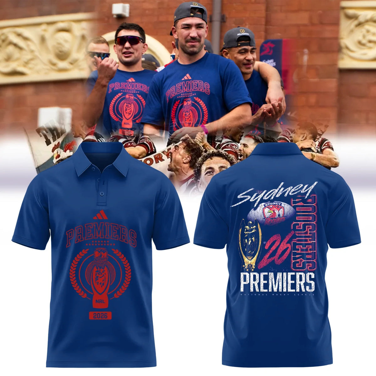 Sydney Roosters NRL Premiers 2026 Polo Shirt Sydney Roosters Fan Merch Rugby Lover Gifts - Foxy23shop