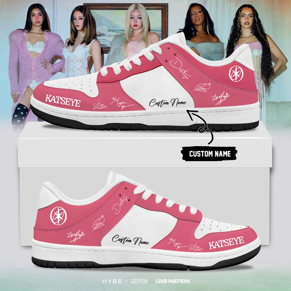 Custom Katseye The Wildworld Tour Signatures Sneakers Custom Katseye Merch Gift Idea For BFF - Foxy23shop