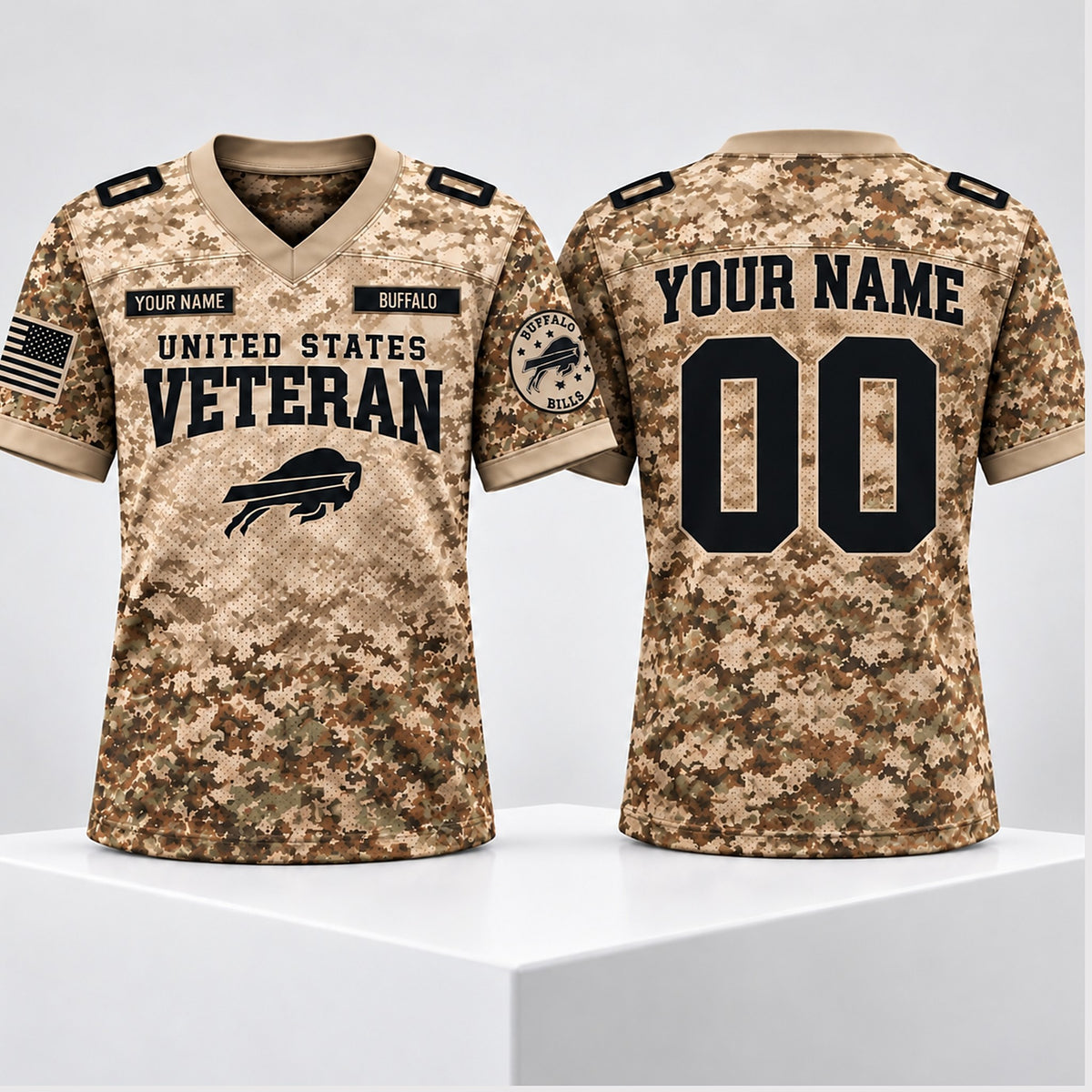 Personalized Buffalo Bills United States Veteran Camo 2026 Jersey 2026 Bufflo Bills Merch Gifts For Veterans - Foxy23shop