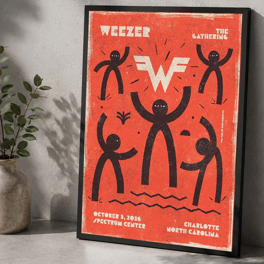 Weezer Charlotte North Carolina Event Poster Weezer Merch Presents For Rock Fans - Foxy23shop