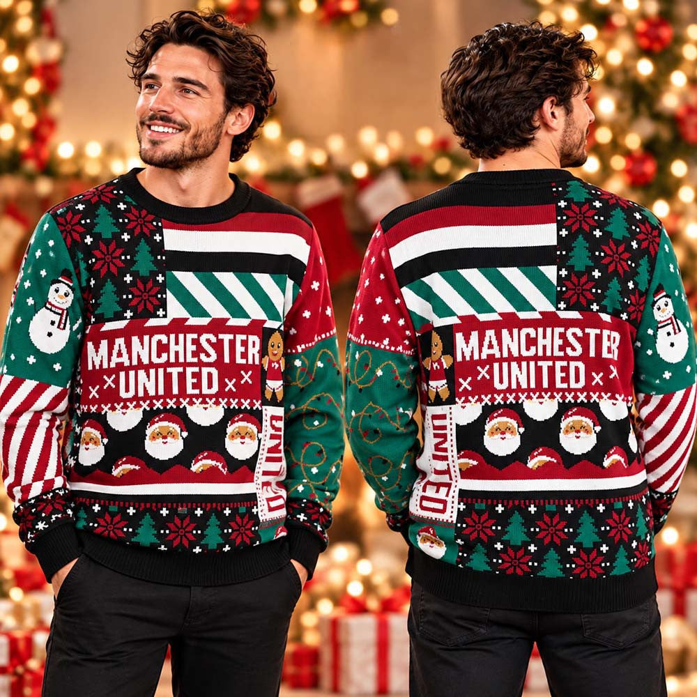 Manchester United Christmas Ugly Sweater Manchester United Clothing Gifts For Soccer Fans - Foxy23shop
