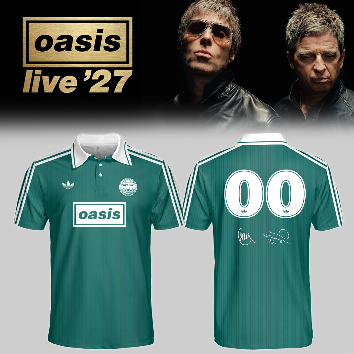 Personalized Oasis Merch Live 27 Tour Signature Polo Shirt Best Gifts For Rock Music Lovers - Foxy23shop